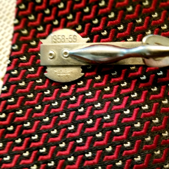 Vintage 50s tie & clip / Rockabilly also includes 50s vintage tie - Picture 2 of 3